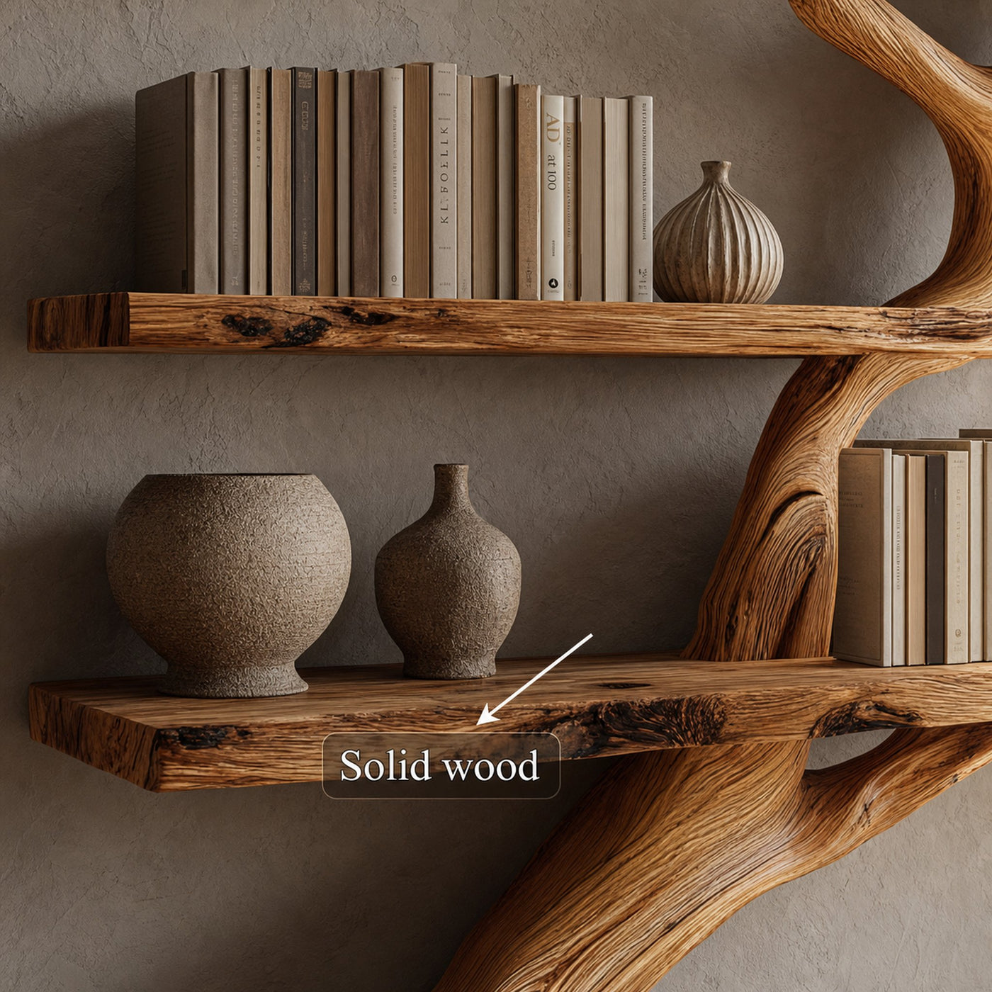 Rustic Tree TV Console Living Room Bedroom Wall Display - product view 4