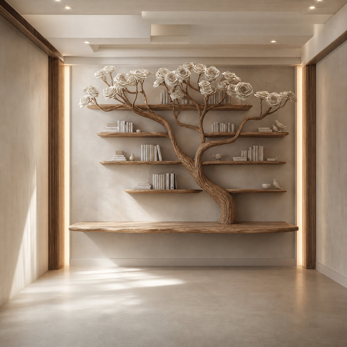 Rustic Tree Wall Bookcase Bedroom Decor - product view 2