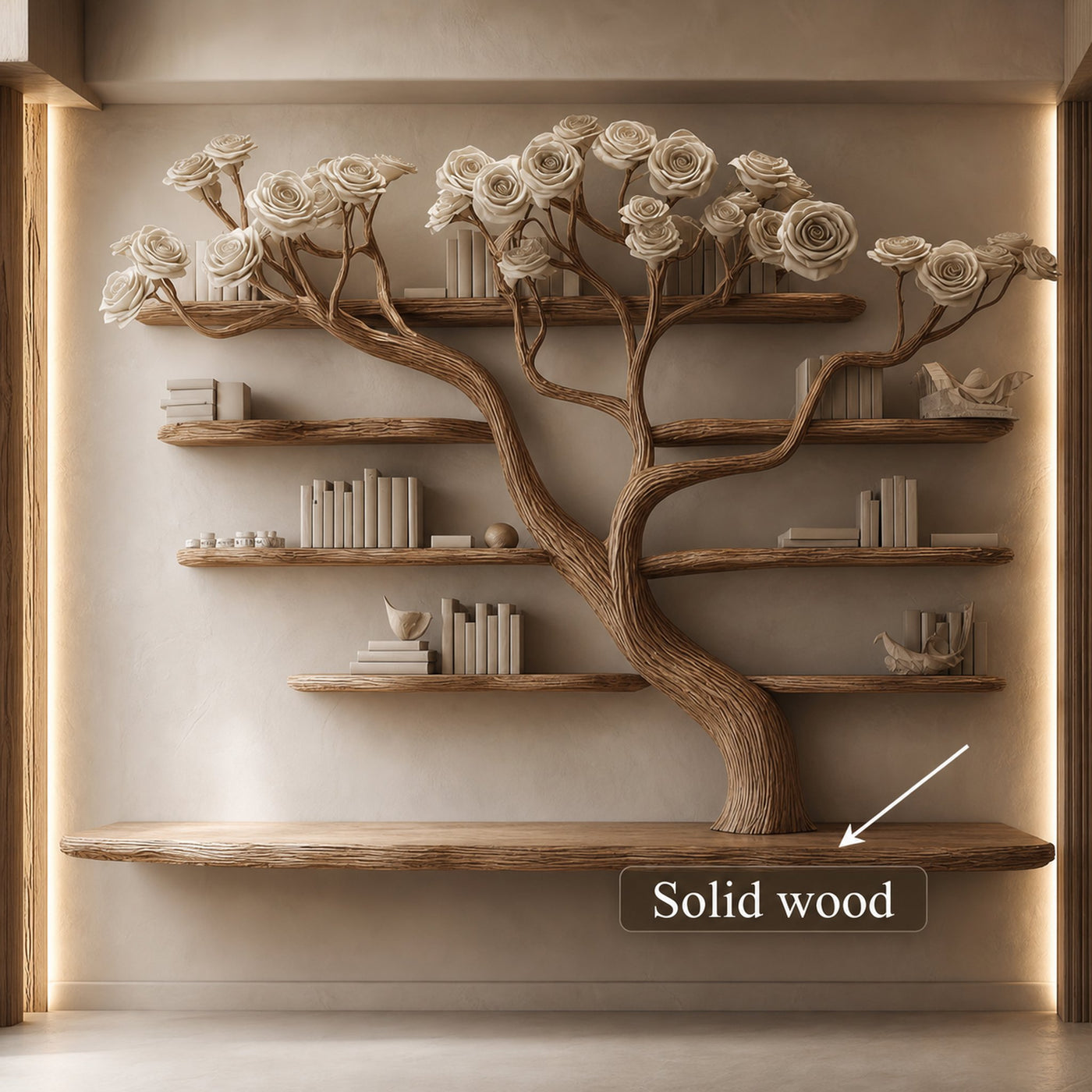 Rustic Tree Wall Bookcase Bedroom Decor - product view 3