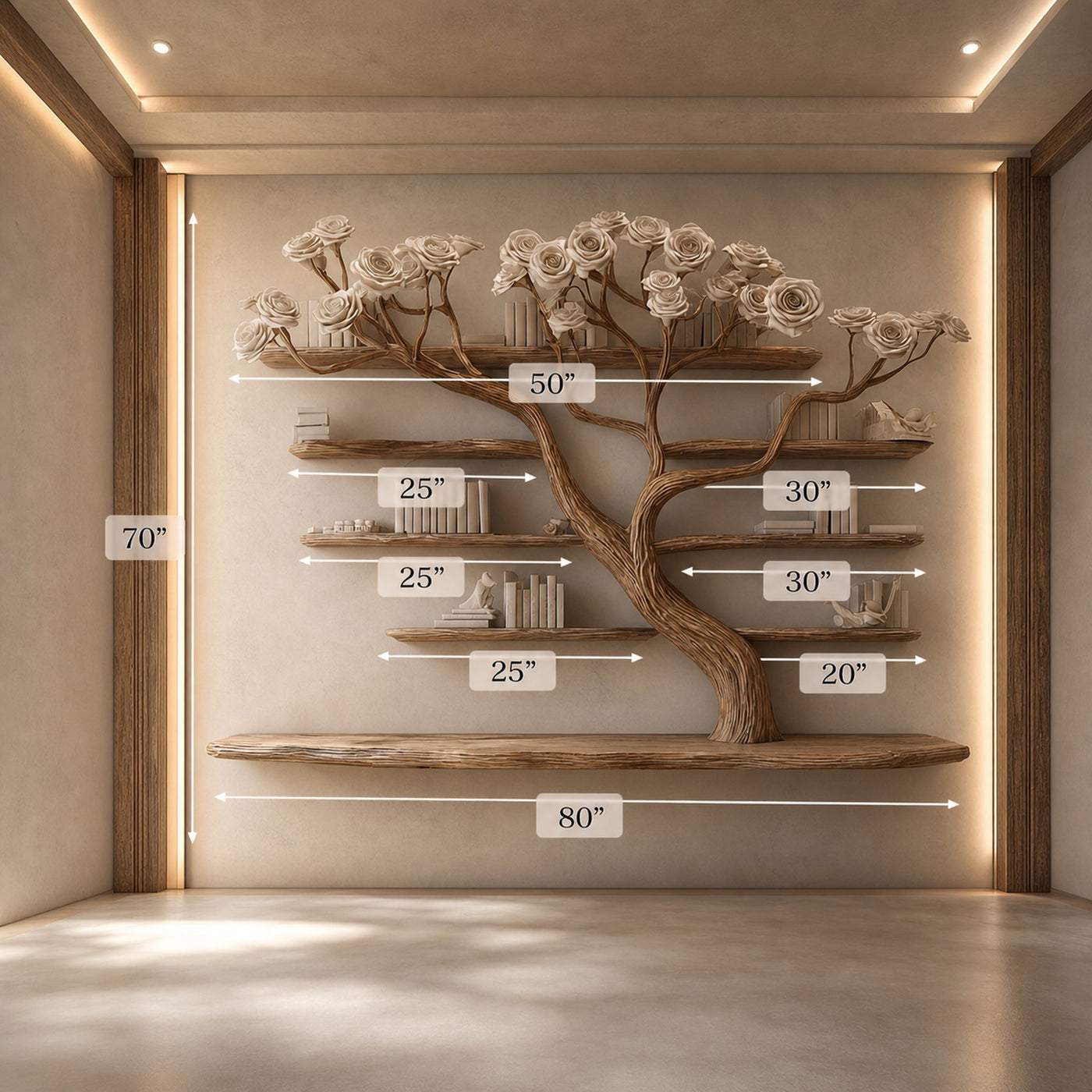 Rustic Tree Wall Bookcase Bedroom Decor - product view 5