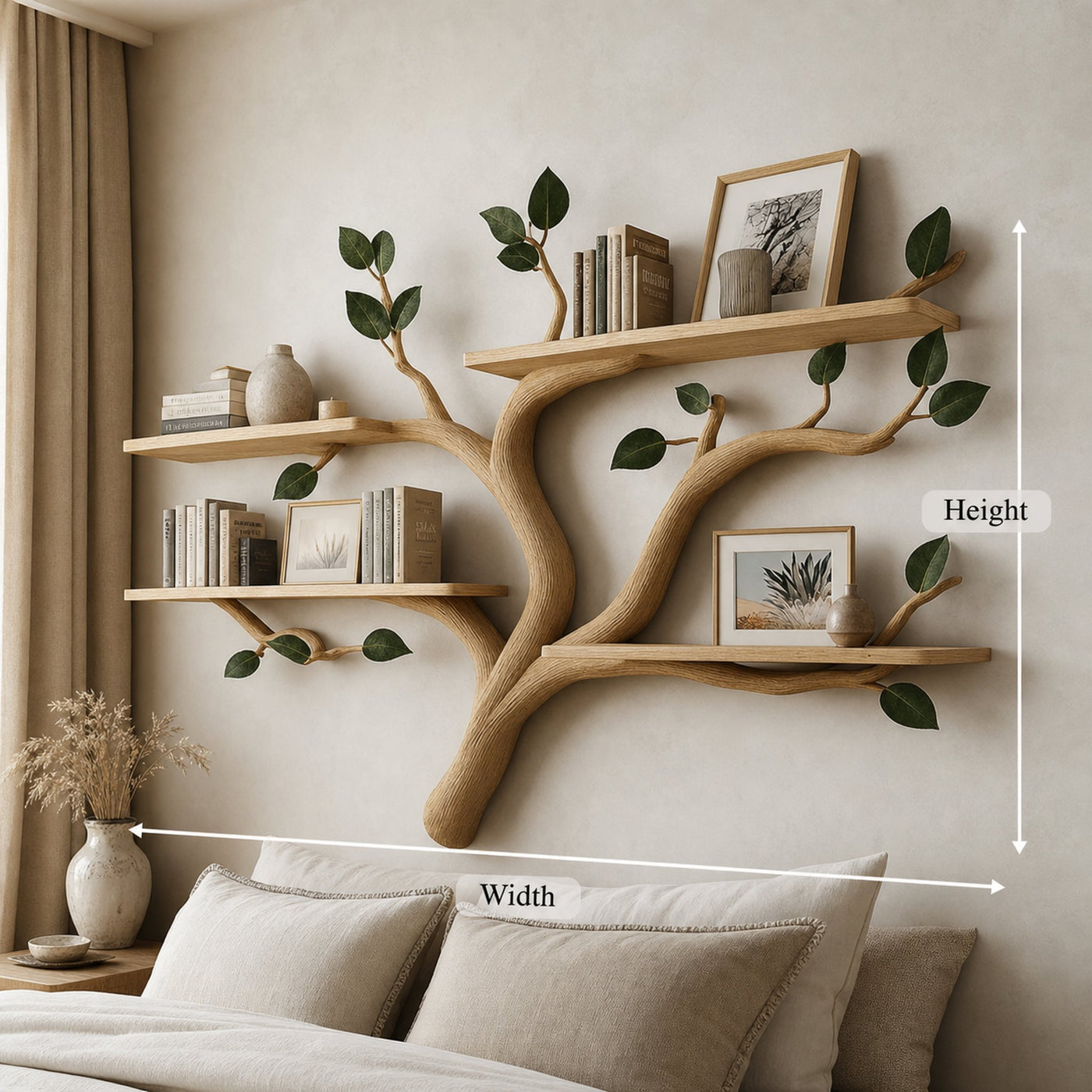 Rustic Tree Wall Shelf Contemporary Bedroom Entryway - product view 5