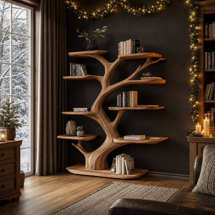 Rustic Tree Wall Shelf Holiday Decor For Bedroom