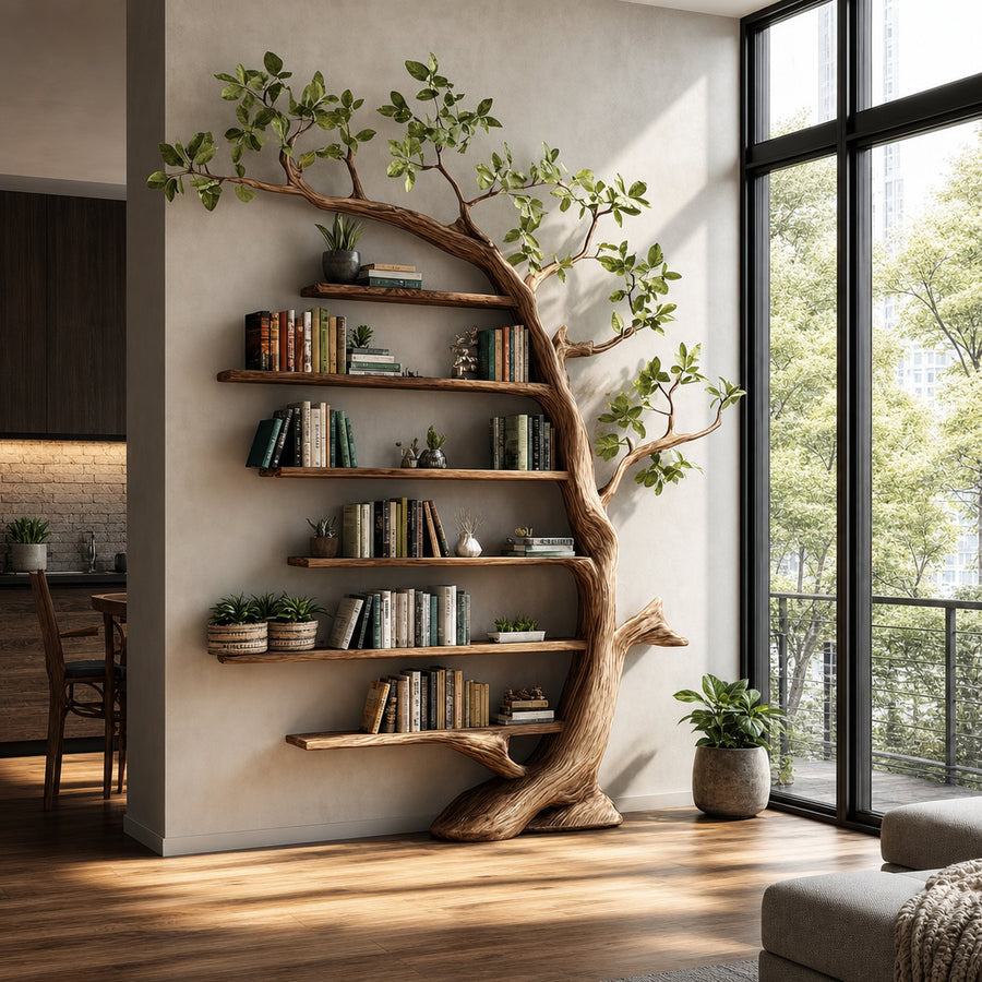 Rustic Tree Wall Unit Living Room Dining Room Artistic Decor