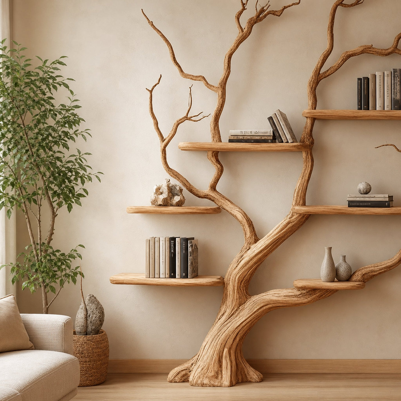 Rustic Wall Mounted Branch Tree For Living Room - product view 4