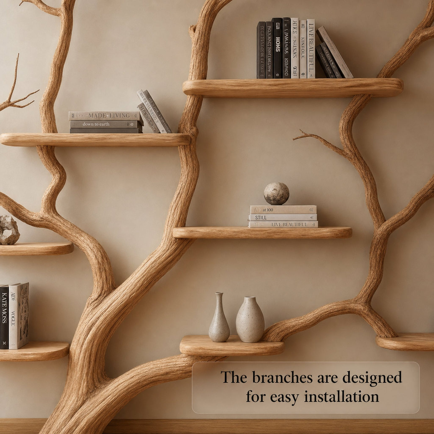 Rustic Wall Mounted Branch Tree For Living Room - product view 5