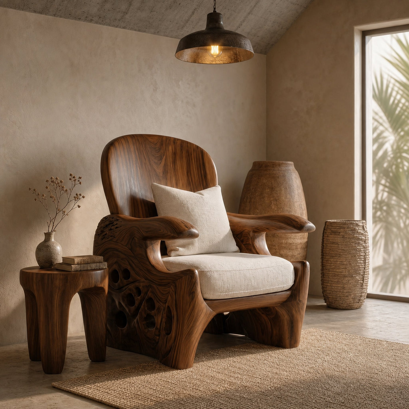 Rustic Wooden Armchair For Living Room Lounge Seating And Home Decor - product view 6