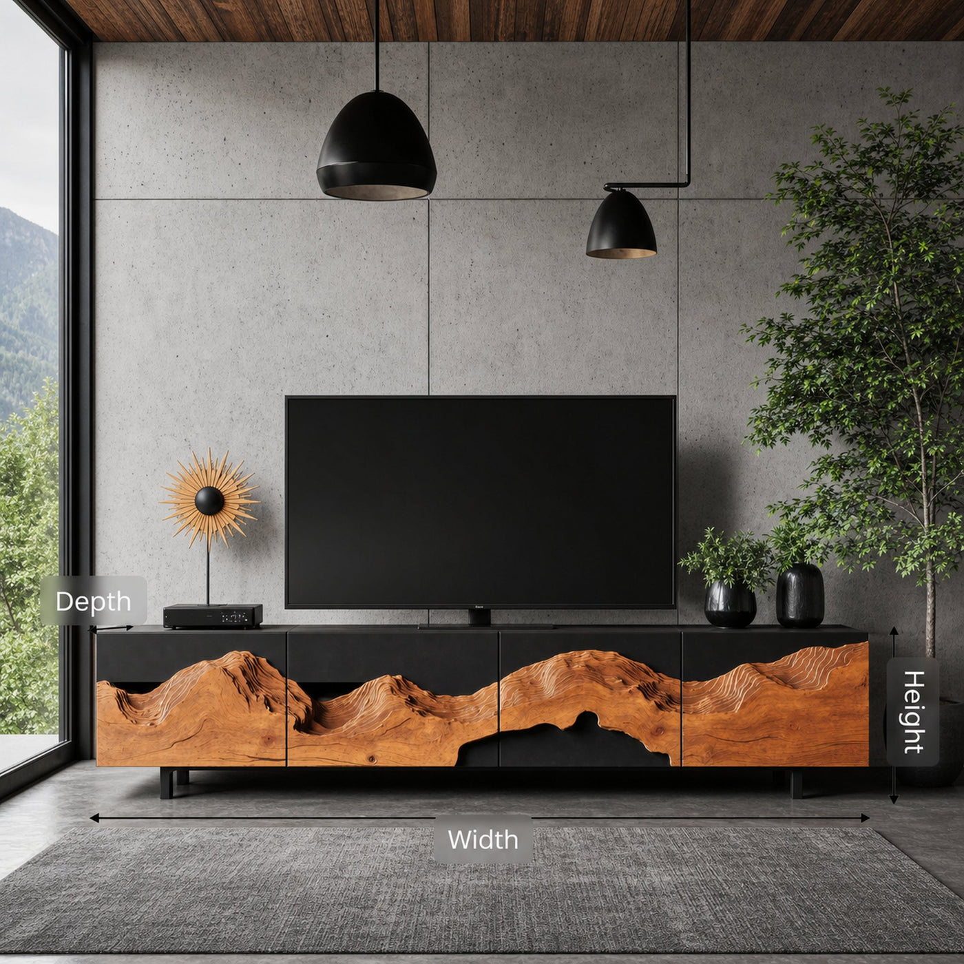 Rustic Wooden TV Cabinet For Living Room Setup - product view 6