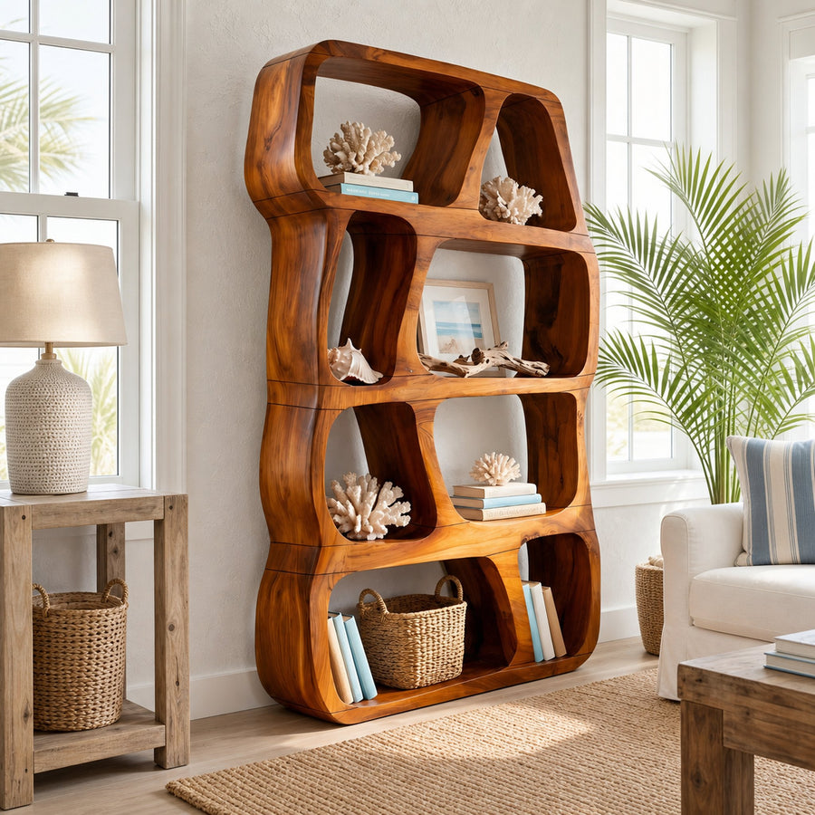 Scandinavian Artistic Bookshelf Display Organizer For Bedroom Space