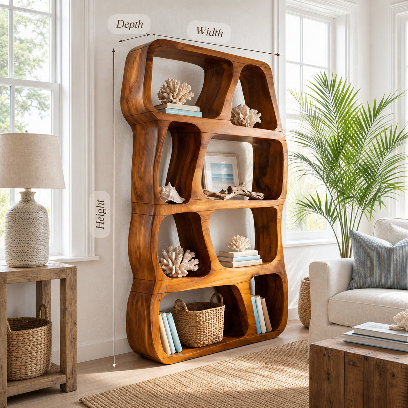 Scandinavian Artistic Bookshelf Display Organizer For Bedroom Space - product view 8