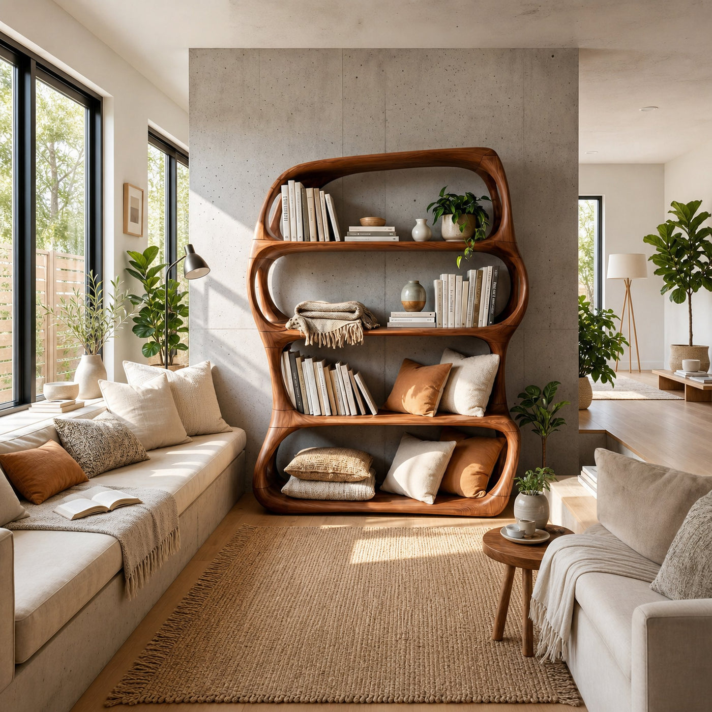 Scandinavian Decorative Bookcase Storage Organizer For Living Room - product view 2