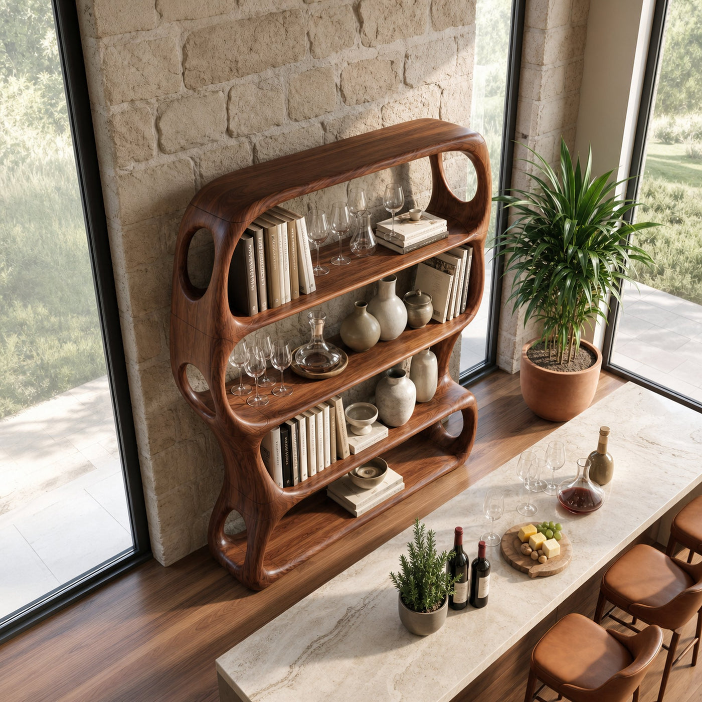 Scandinavian Decorative Bookcase Storage Organizer For Living Room - product view 3