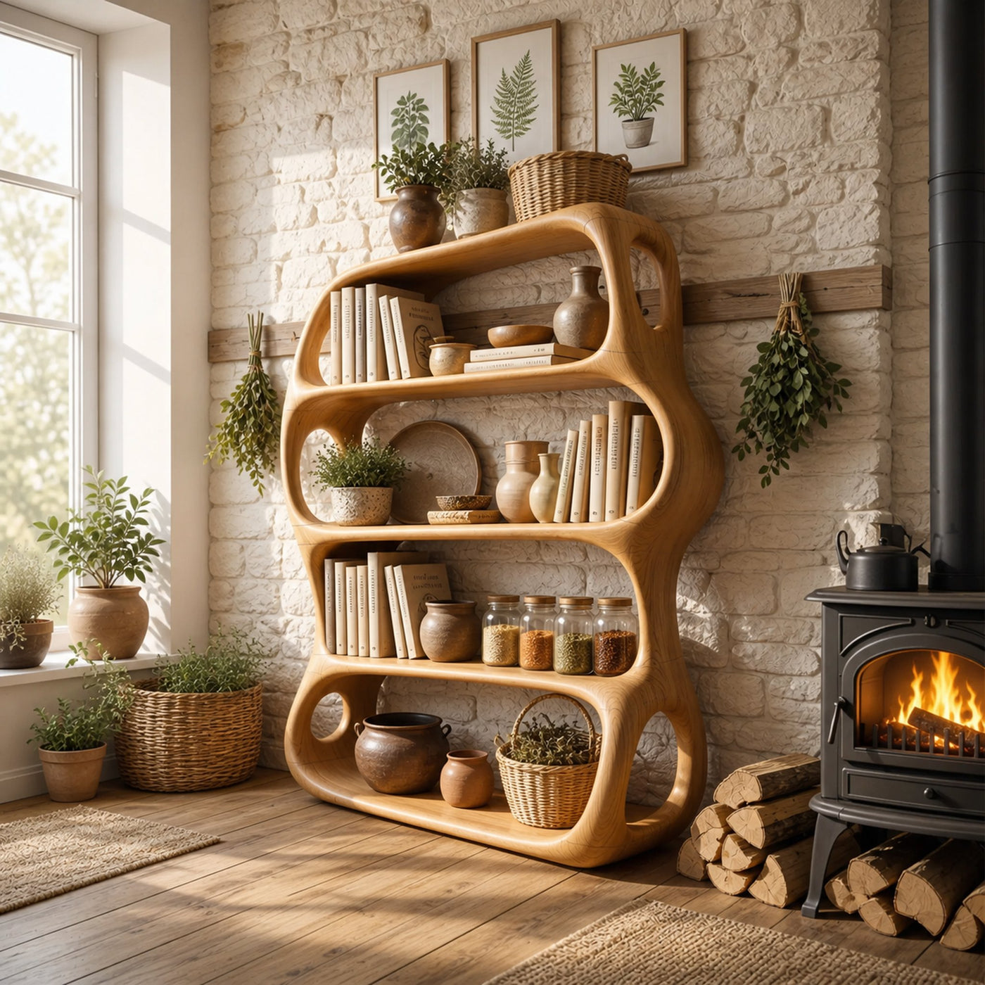 Scandinavian Decorative Bookcase Storage Organizer For Living Room - product view 5