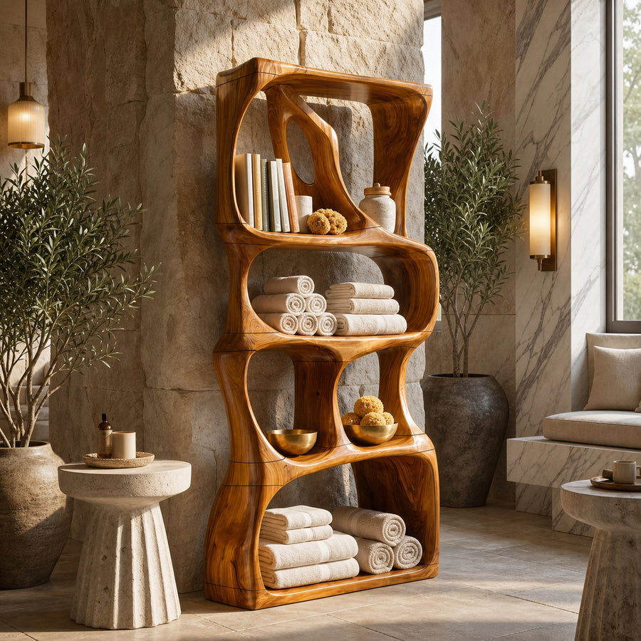 Scandinavian Handcrafted Bookshelf Storage Organizer For Home Office