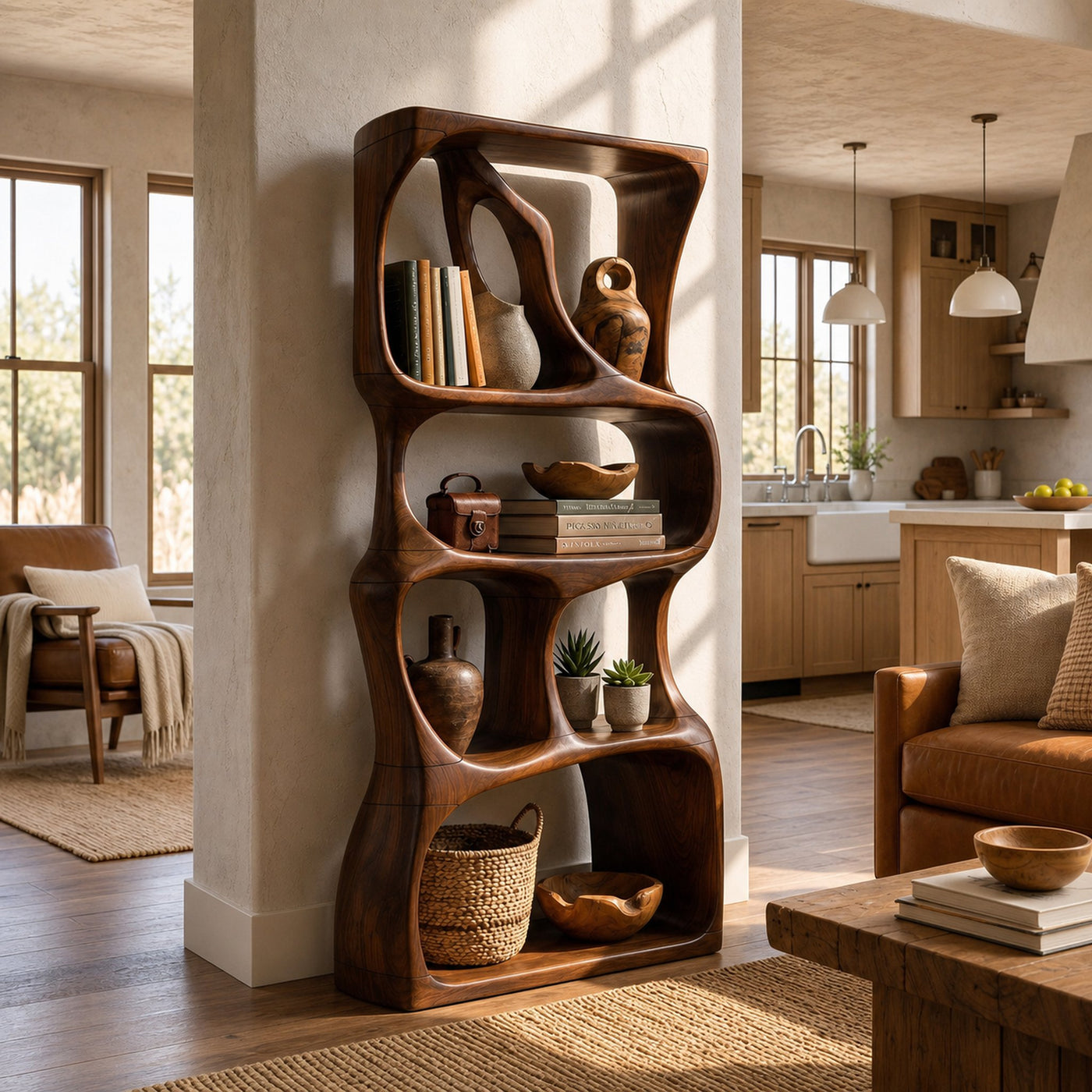 Scandinavian Handcrafted Bookshelf Storage Organizer For Home Office - product view 7