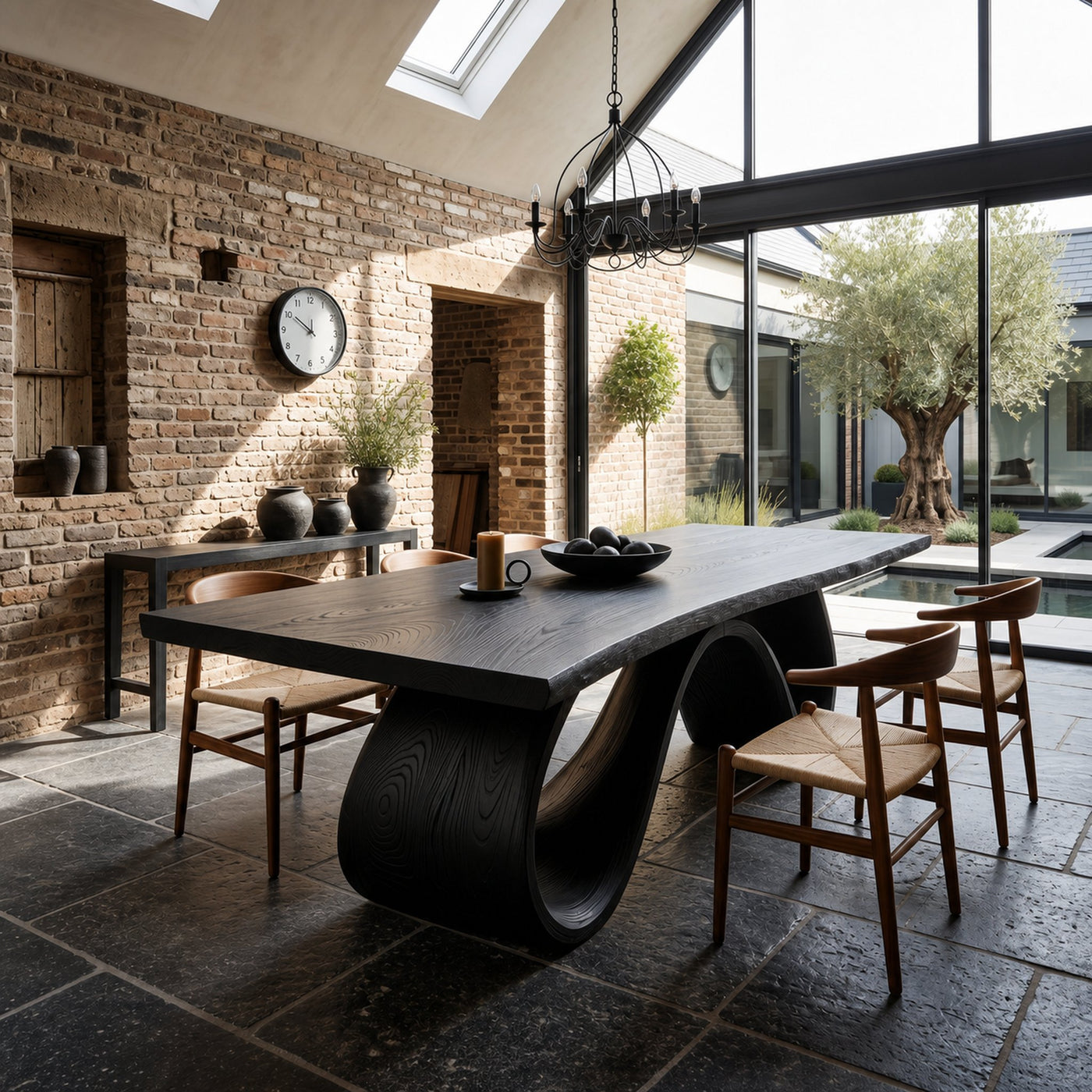 Scandinavian Irregular Dining Table For Everyday Dining Area - product view 4