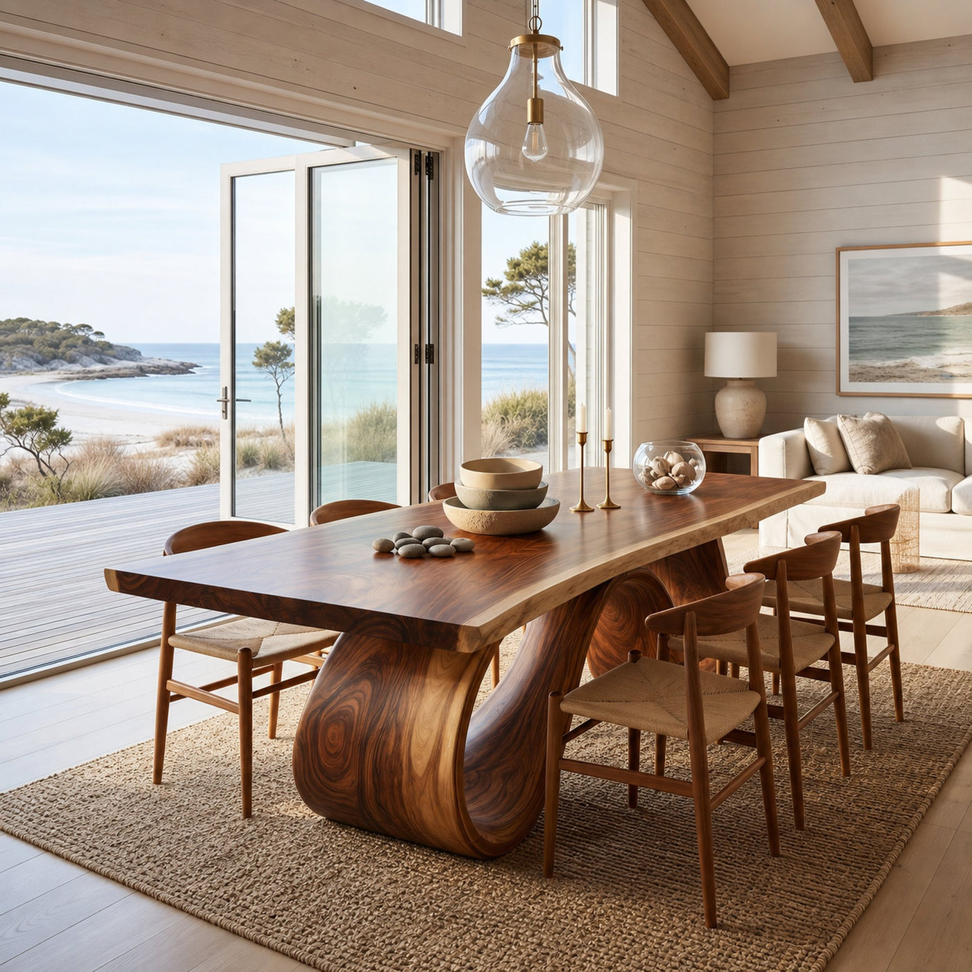 Scandinavian Irregular Dining Table For Everyday Dining Area - product view 5