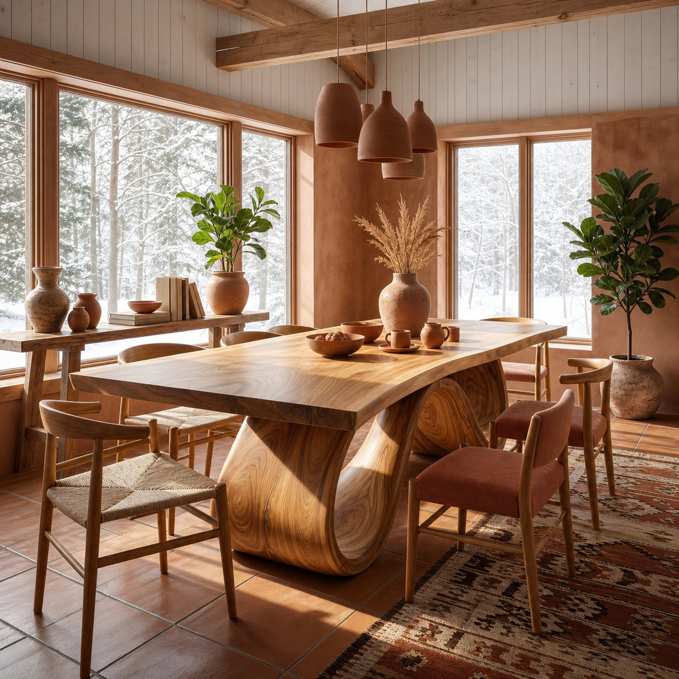 Scandinavian Irregular Dining Table For Everyday Dining Area - product view 6