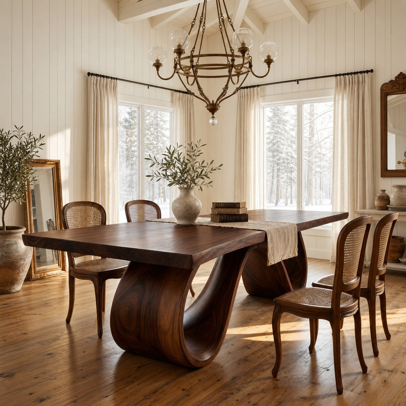 Scandinavian Irregular Dining Table For Everyday Dining Area - product view 7