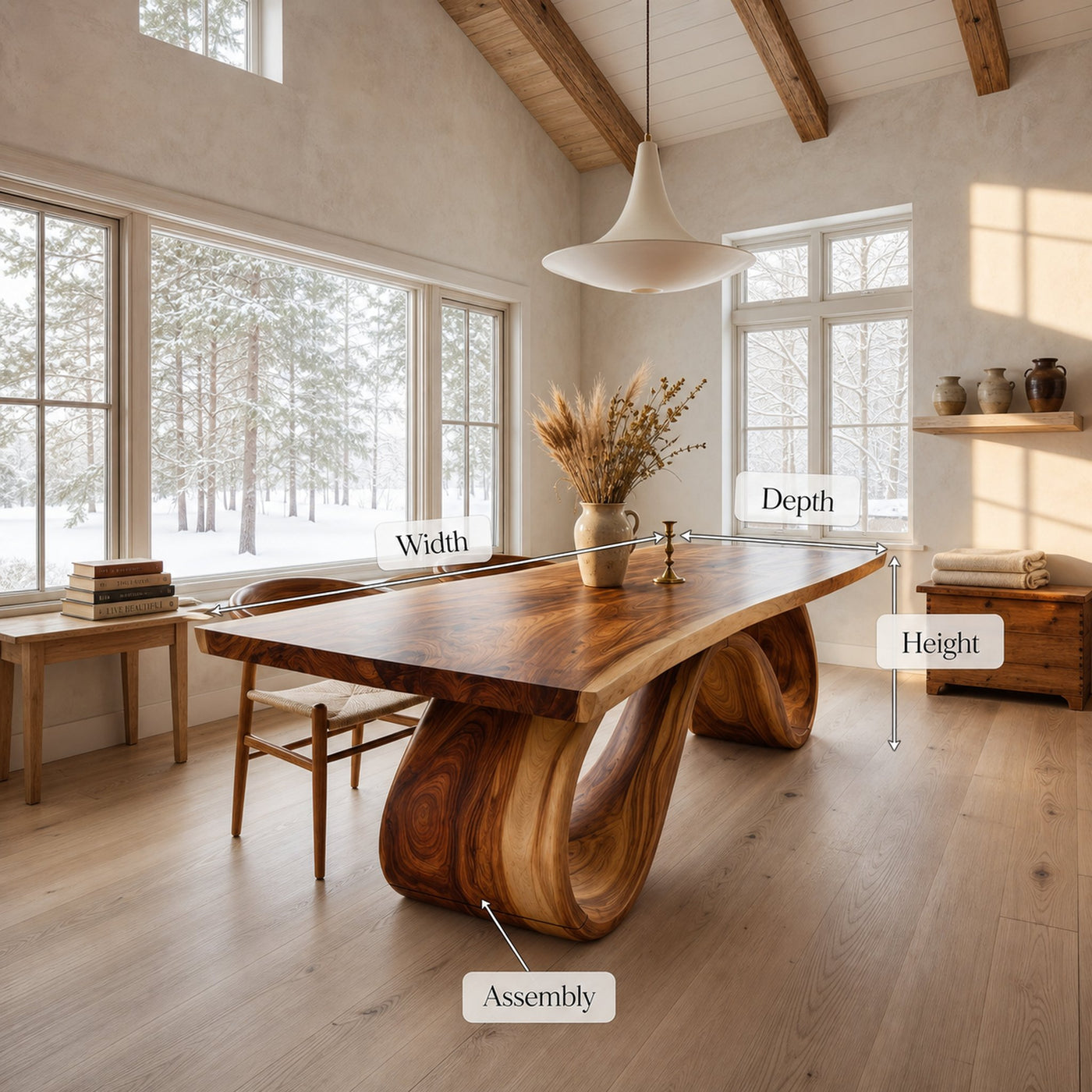 Scandinavian Irregular Dining Table For Everyday Dining Area - product view 8