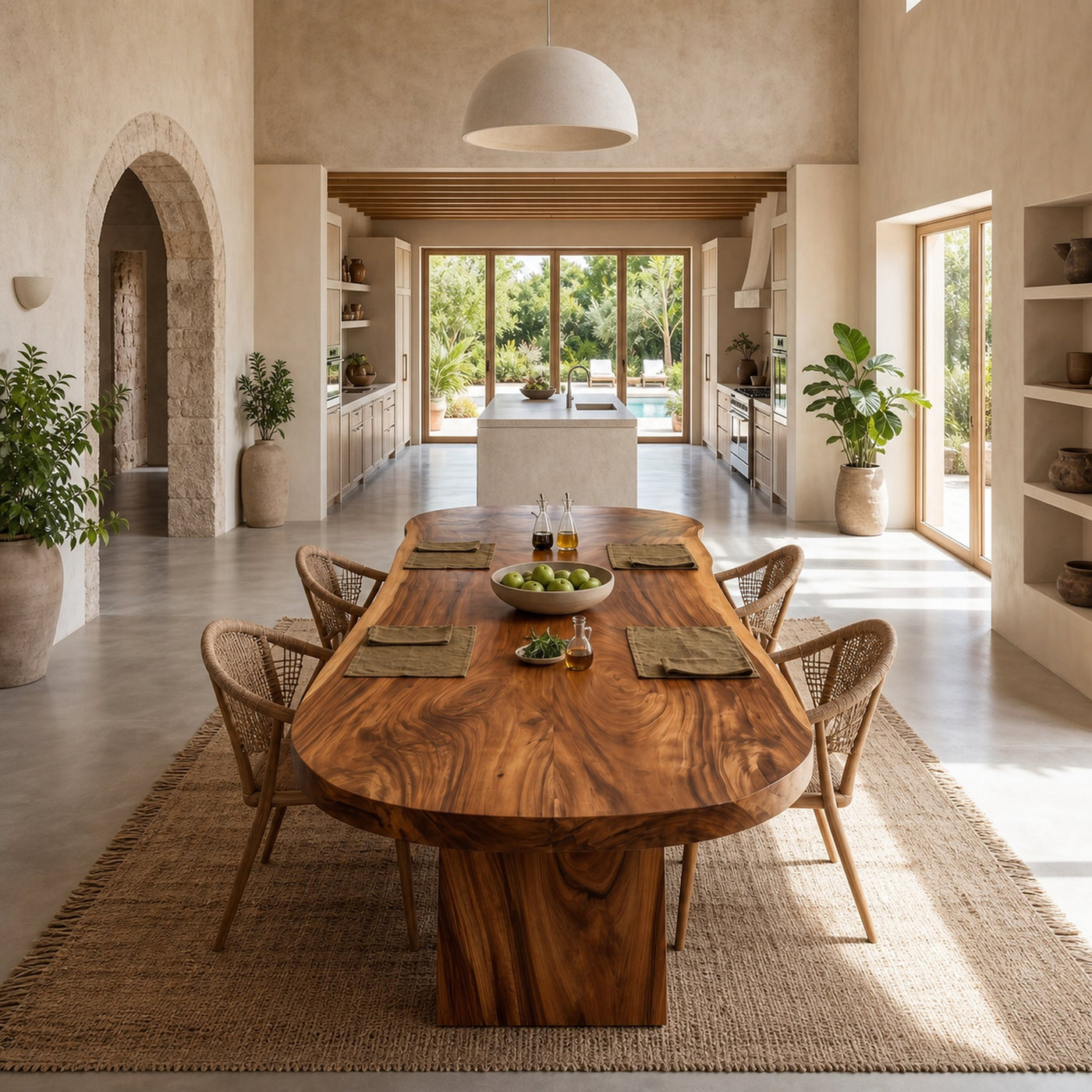 Scandinavian Live Edge Dining Table For Open Dining Area - product view 2