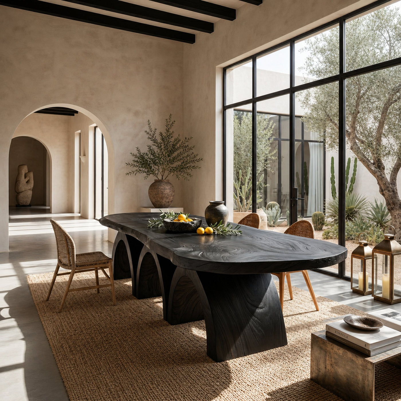 Scandinavian Live Edge Dining Table For Open Dining Area - product view 4
