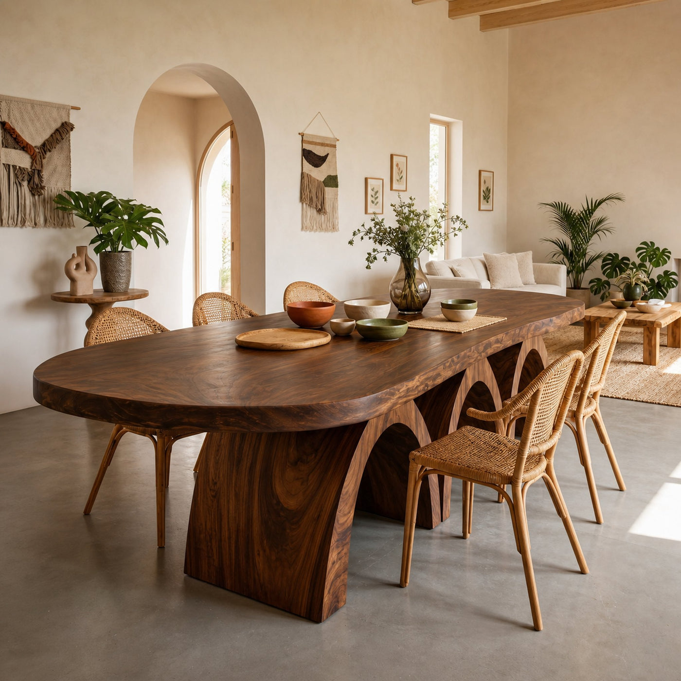 Scandinavian Live Edge Dining Table For Open Dining Area - product view 7
