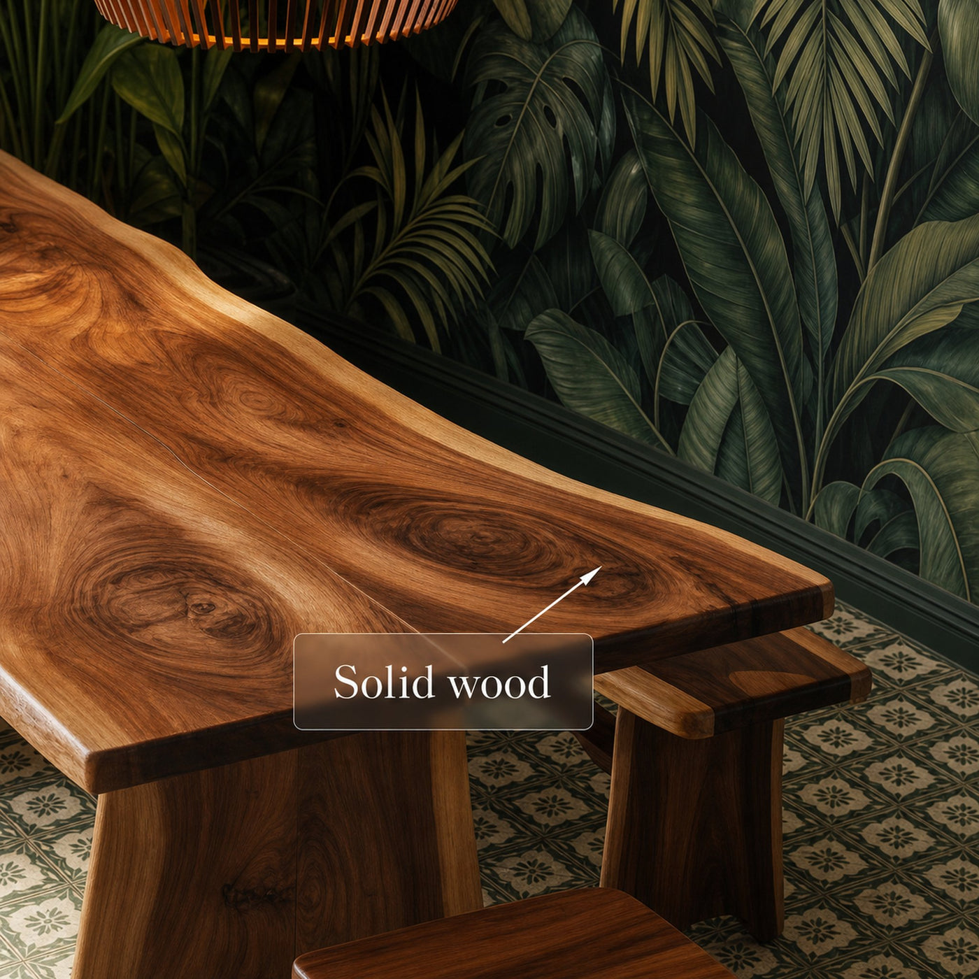 Scandinavian Live Edge Dining Table Minimal Kitchen - product view 4