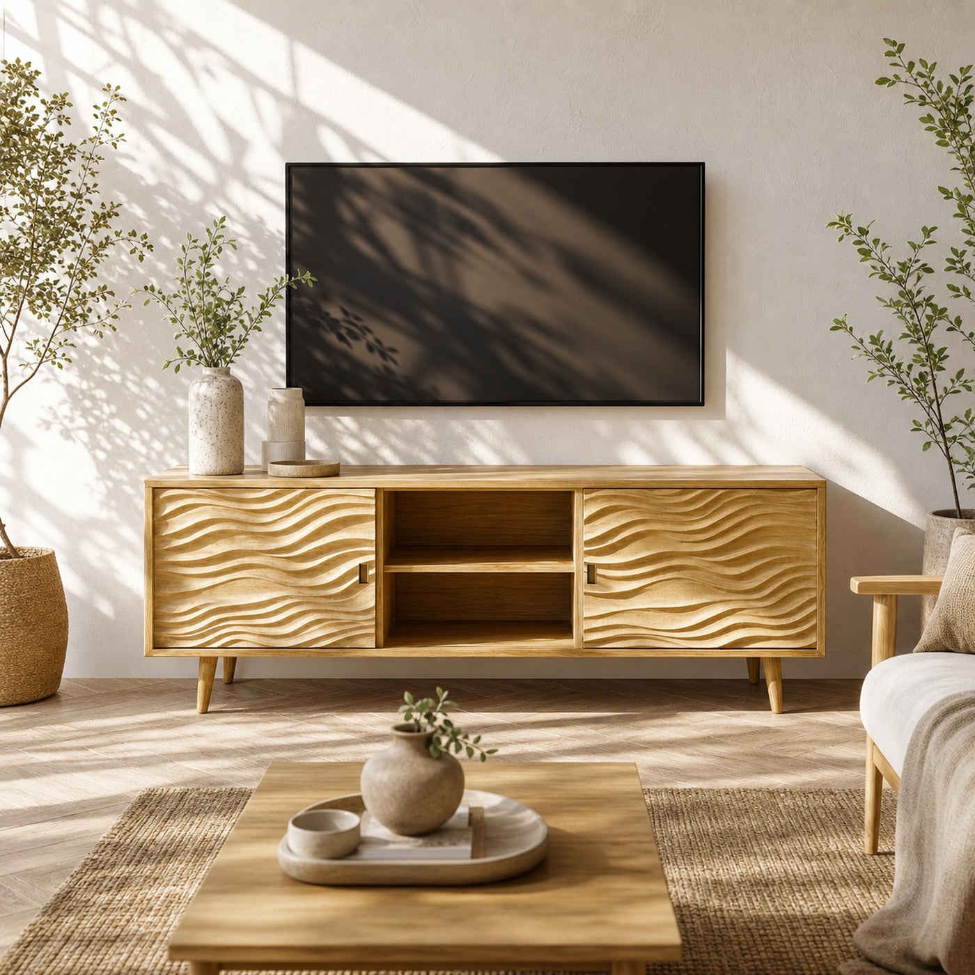 Scandinavian Natural TV Stand Living Room And Cozy Room