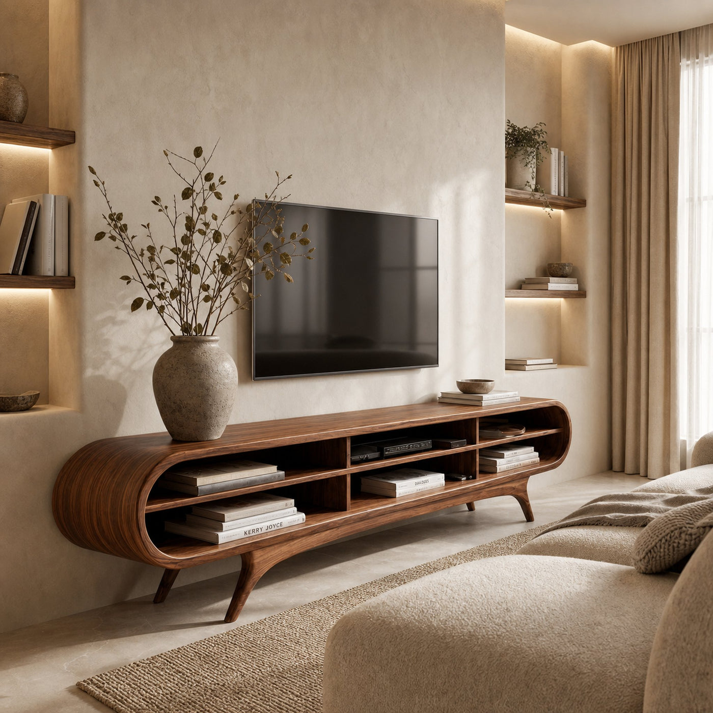 Scandinavian Natural Wood TV Cabinet For Living Room Interior - product view 6