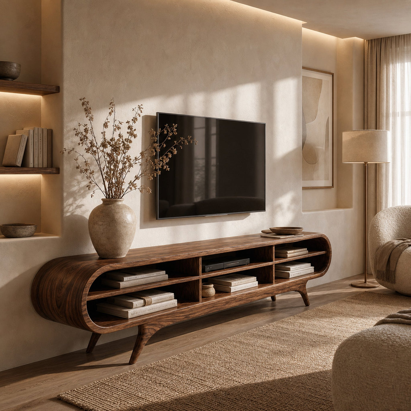 Scandinavian Natural Wood TV Cabinet For Living Room Interior - product view 7