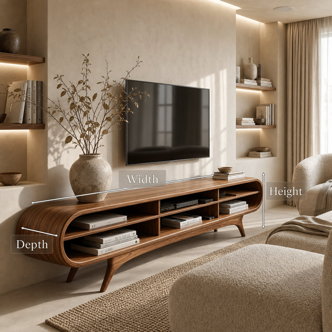 Scandinavian Natural Wood TV Cabinet For Living Room Interior - product view 8