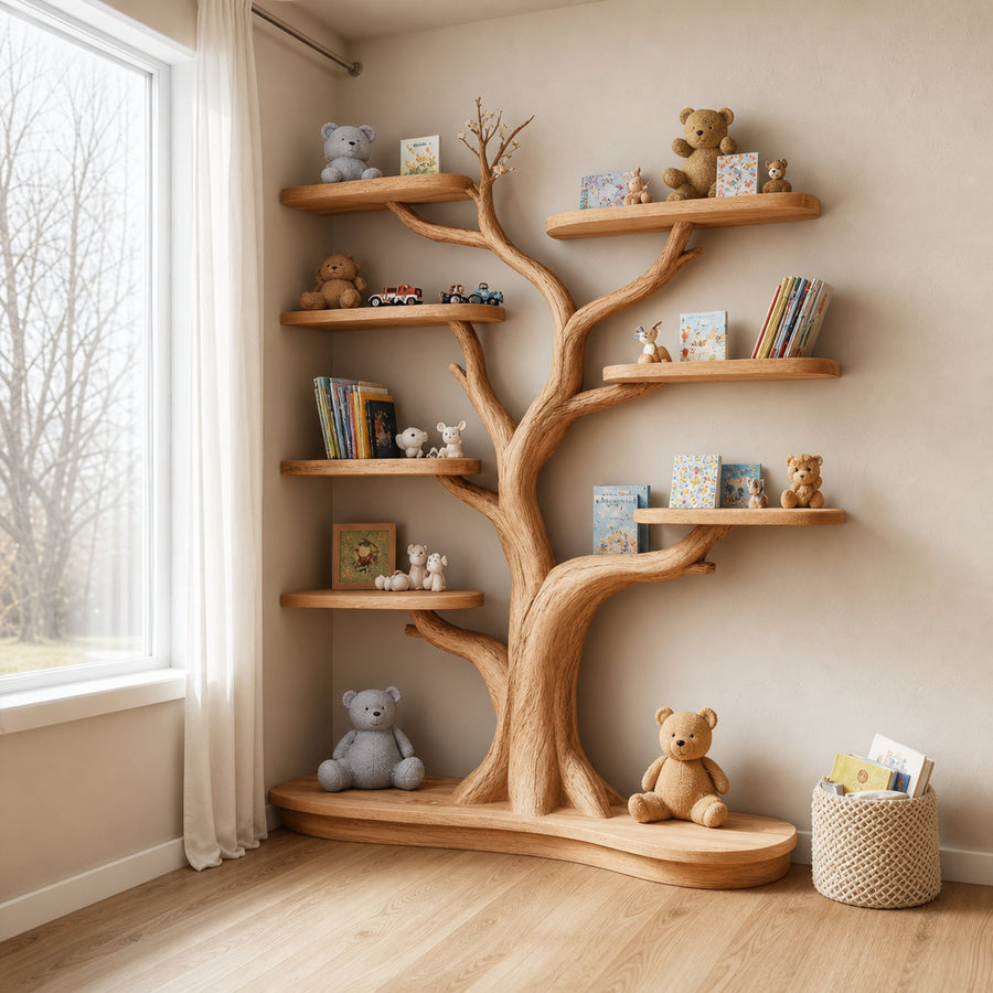 Scandinavian Organic Tree Bookshelf Kids Corner Shelf