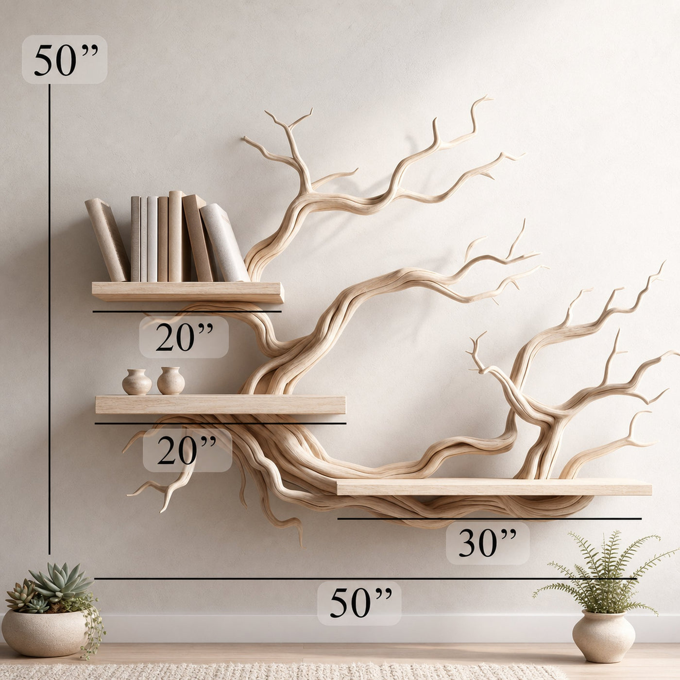Scandinavian Style Tree Bookshelf Driftwood For Holiday Atmosphere - product view 2