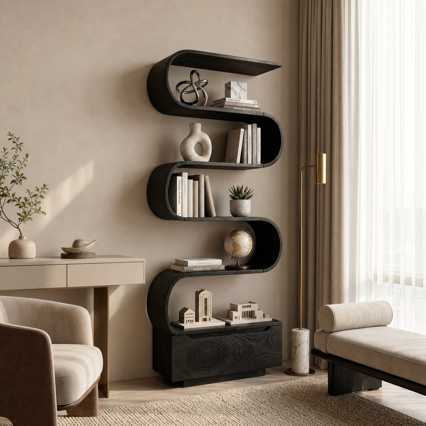 Sculptural Bookcase For Home Office - product view 7