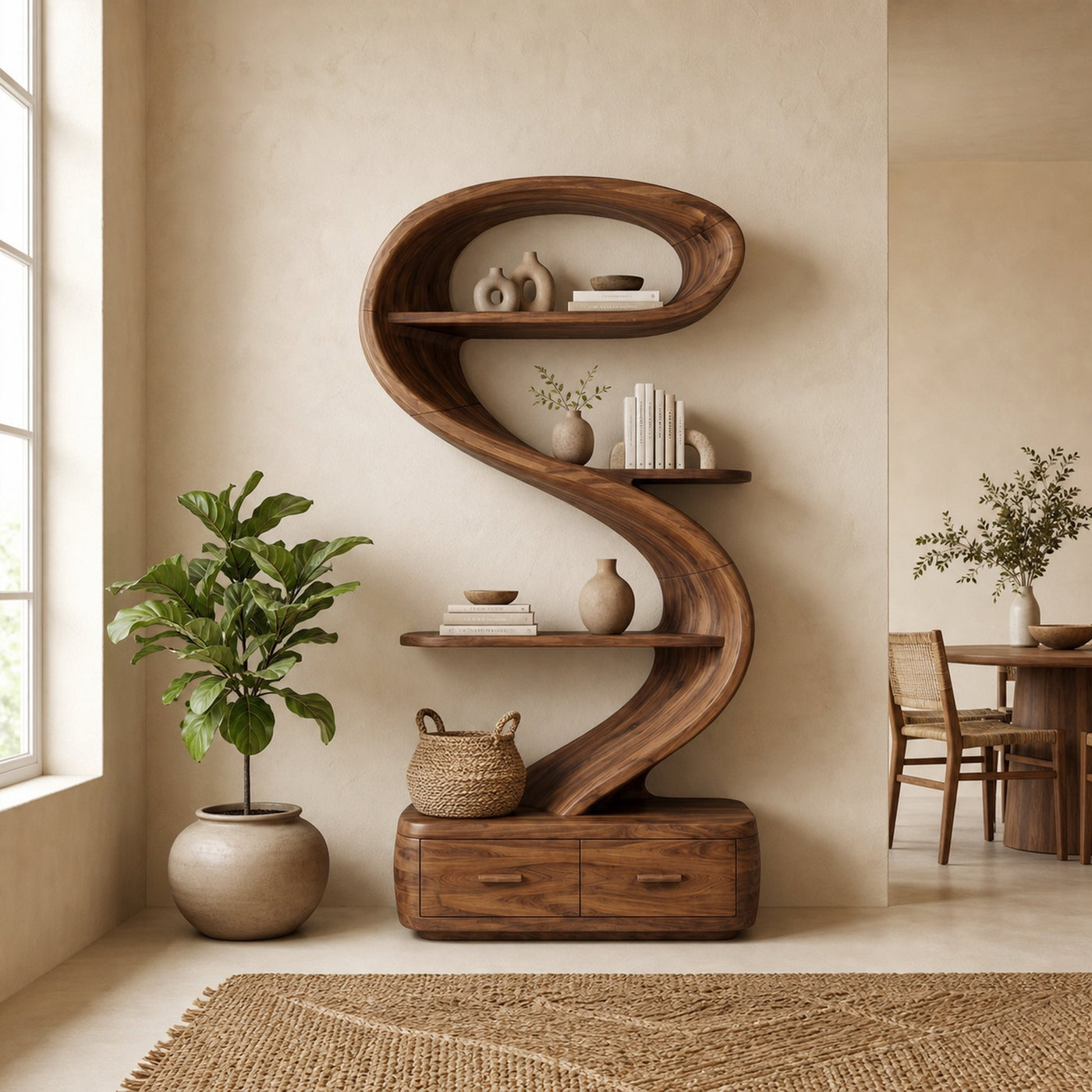 Sculptural Bookshelf For Living Room Library - product view 6