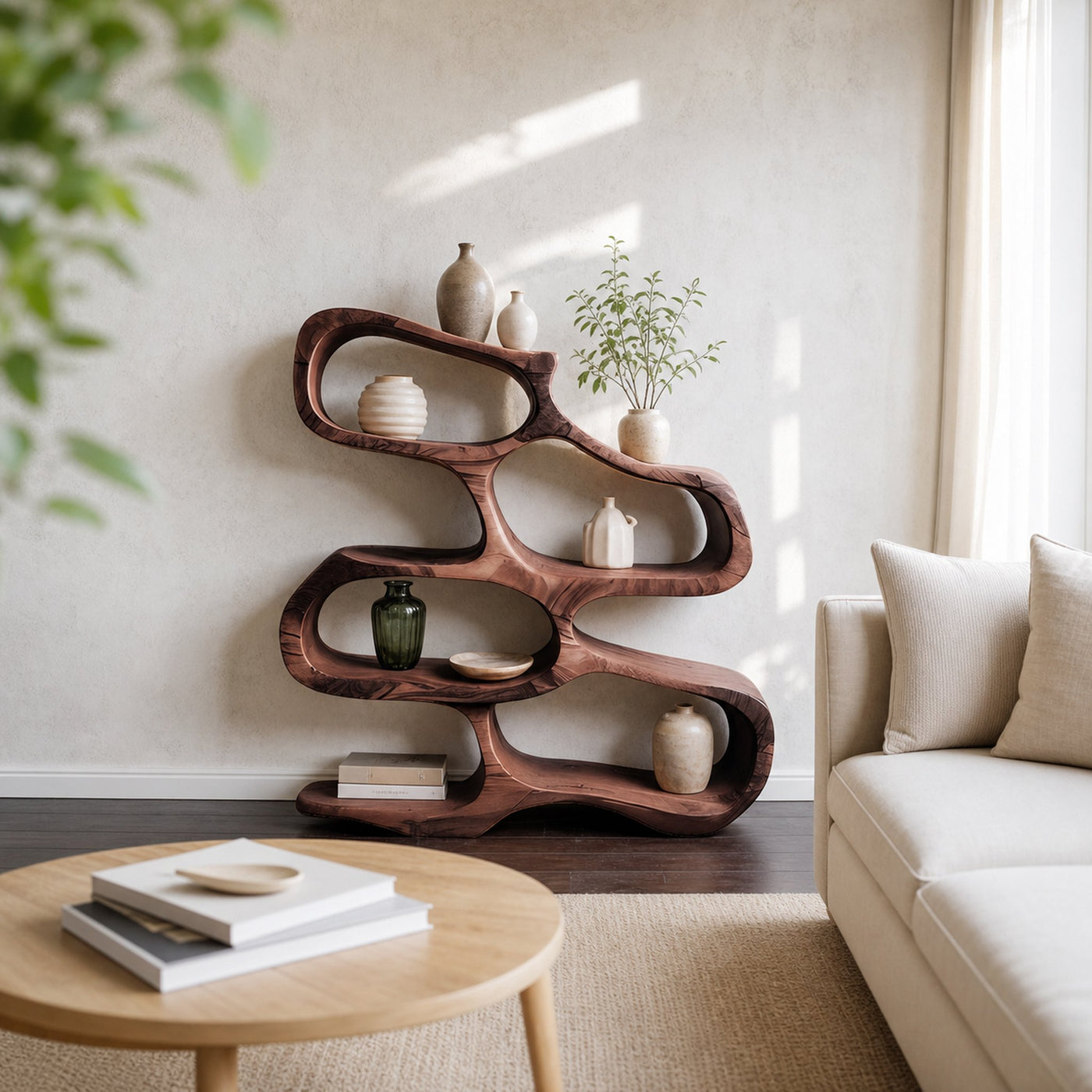 Sculptural Bookshelf For Living Room Or Office - product view 7