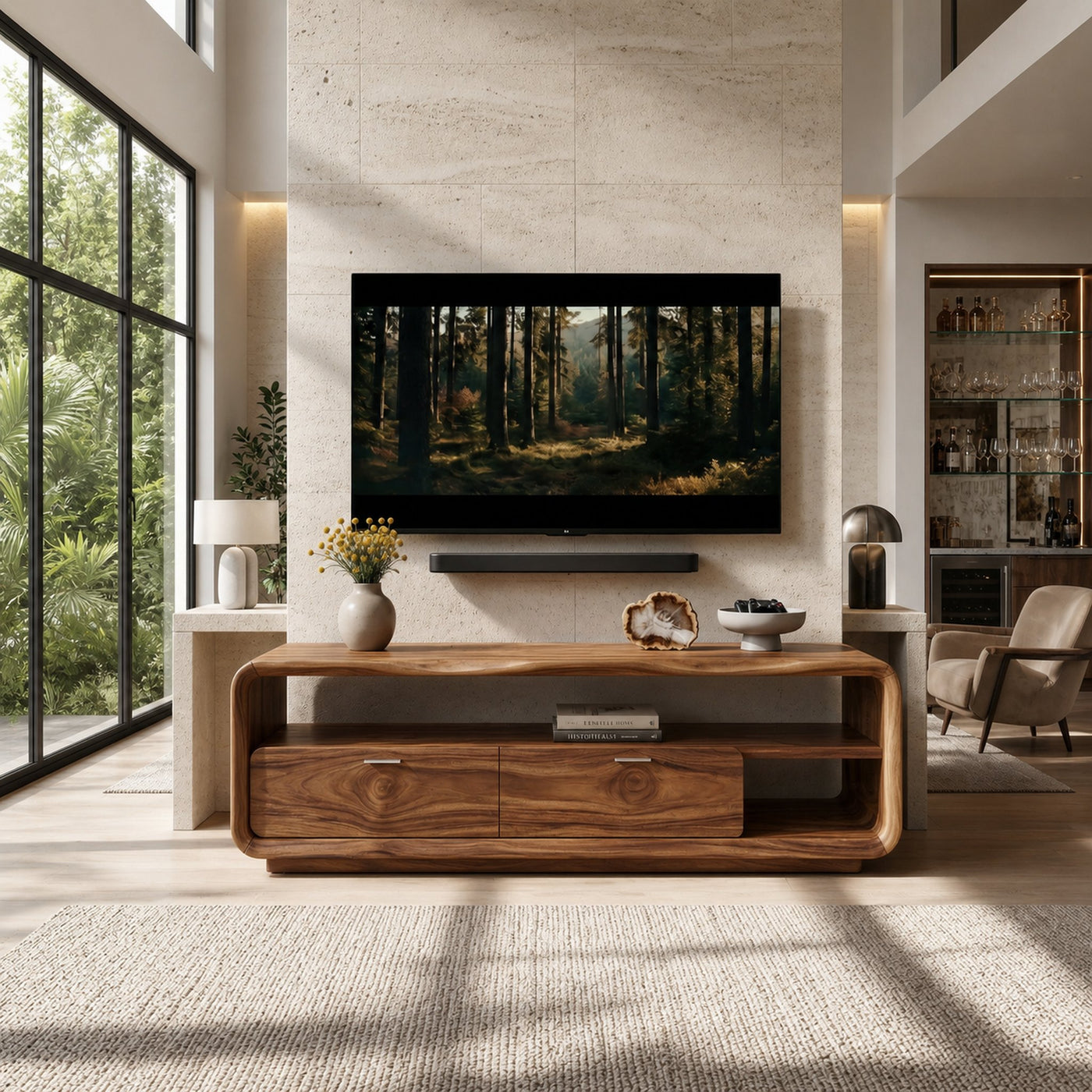 Sculptural Entertainment Console Modern Luxury Living - product view 6