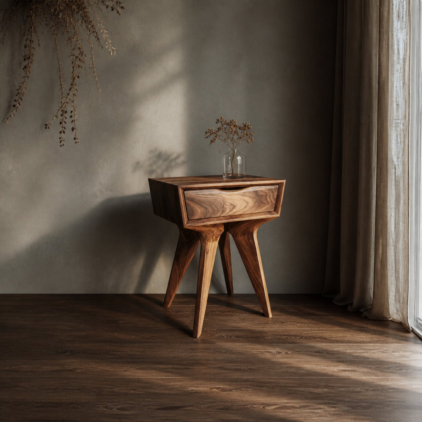 Sculptural Minimalist Side Table Bedroom Or Office Room