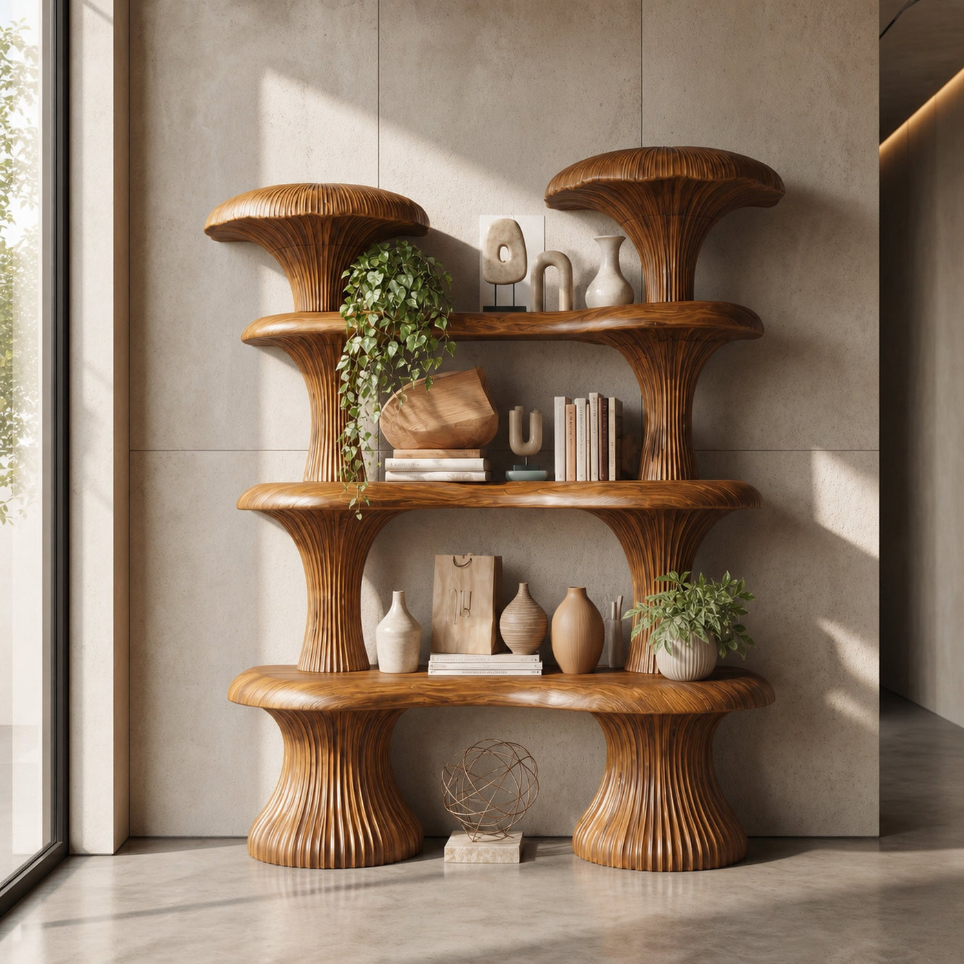 Sculptural Mushroom Bookcase For Living Room And Reading Room - product view 6