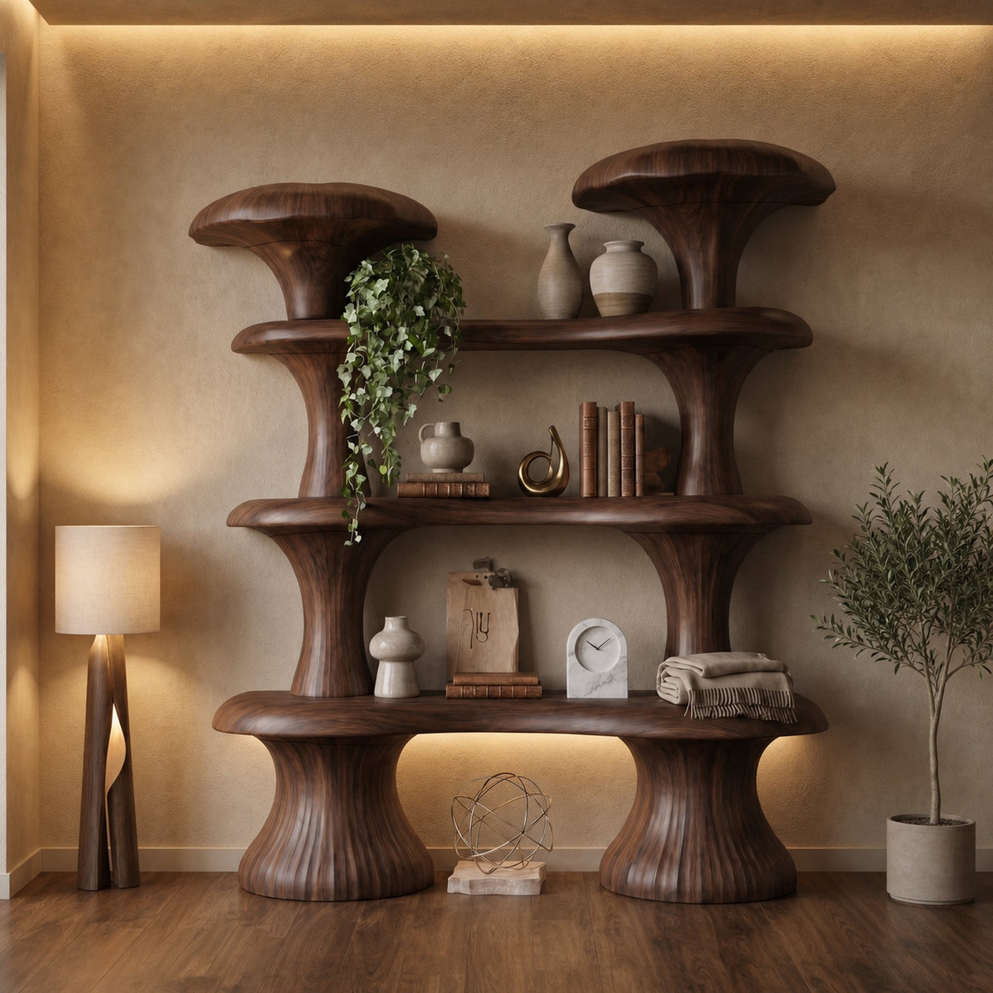 Sculptural Mushroom Bookcase For Living Room And Reading Room - product view 7
