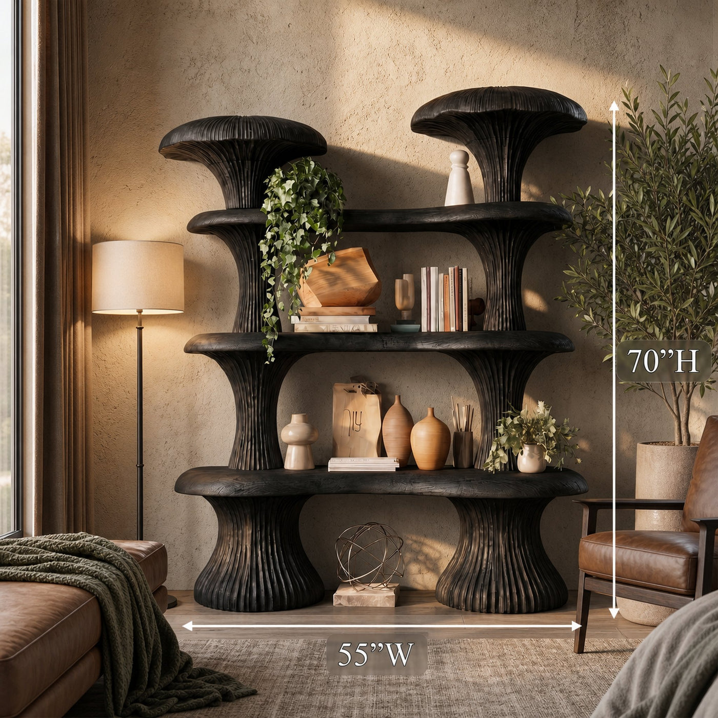 Sculptural Mushroom Bookcase For Living Room And Reading Room - product view 8