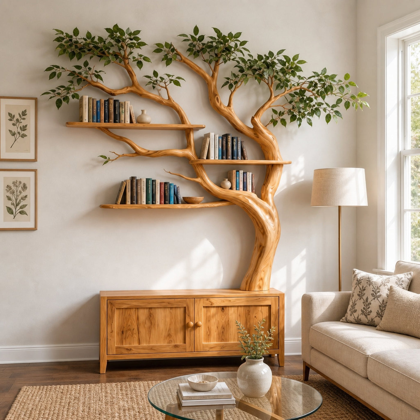 Sculptural Tree Bookcase With Storage For Living Room And Reading Room - product view 6