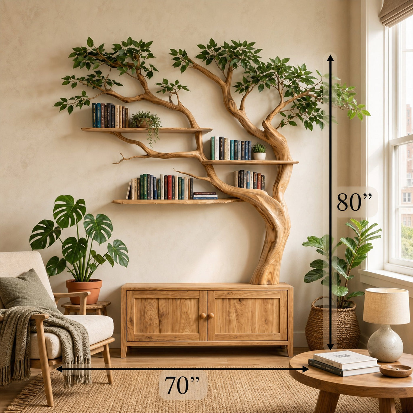 Sculptural Tree Bookcase With Storage For Living Room And Reading Room - product view 8