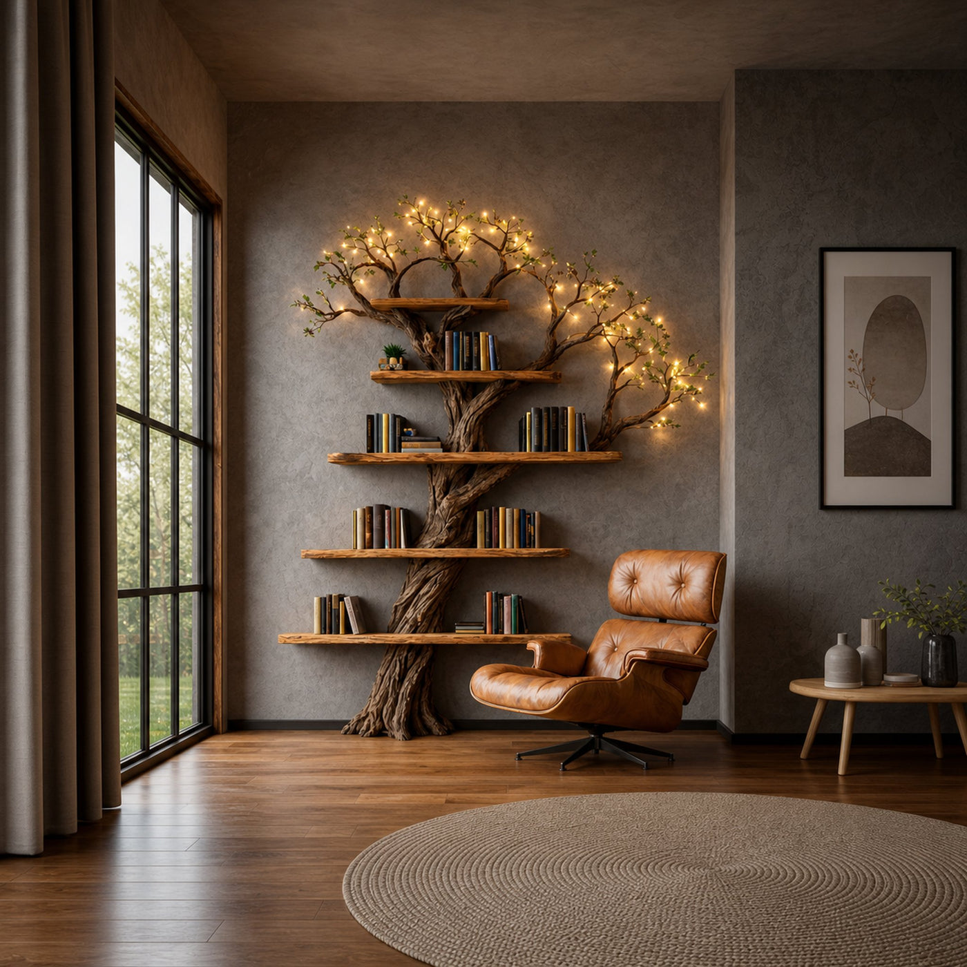 Sculptural Tree Bookshelf Living Room Interior Art Furniture - product view 2