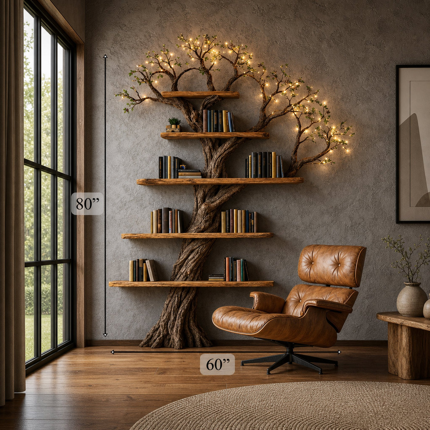 Sculptural Tree Bookshelf Living Room Interior Art Furniture - product view 4