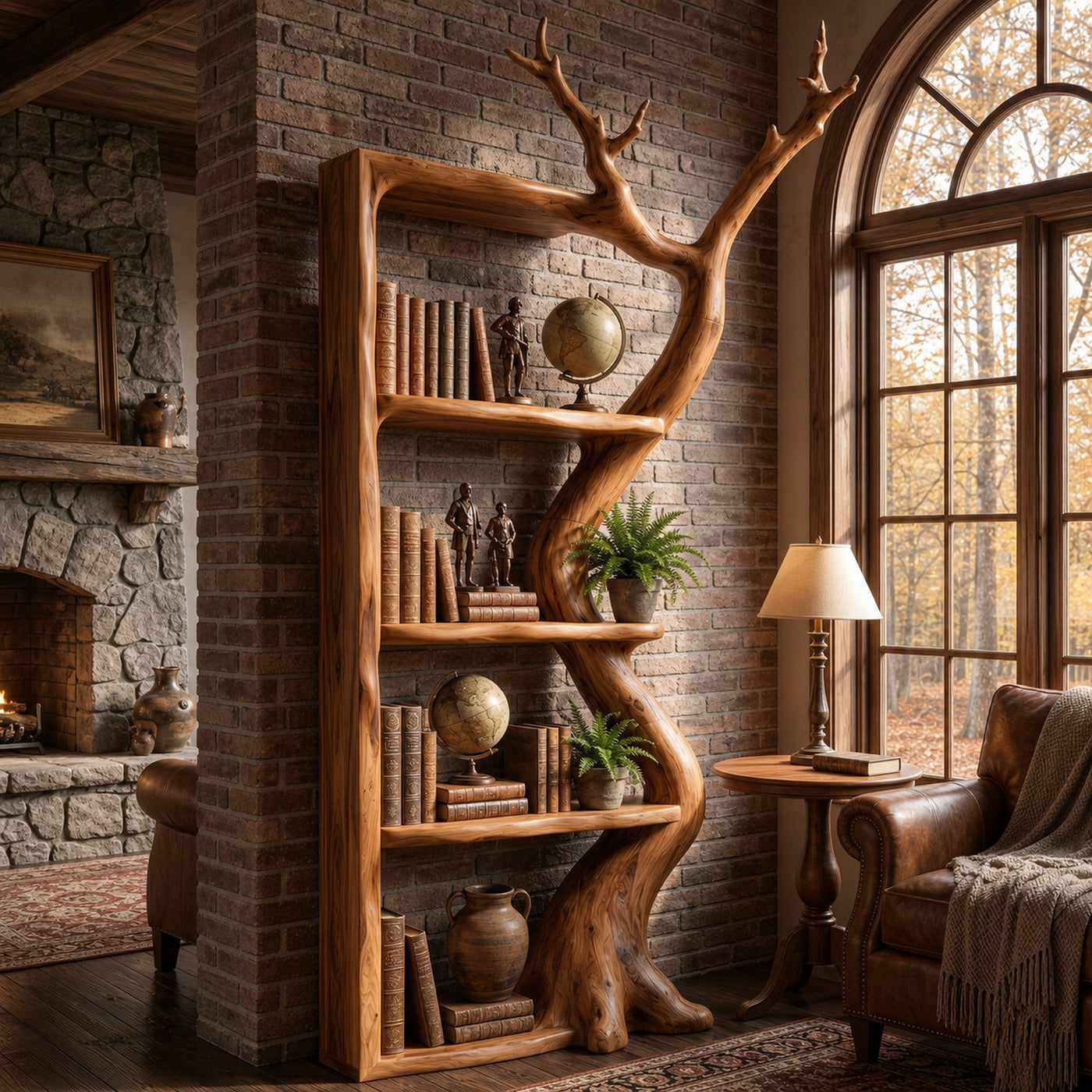 Sculptural Tree Bookshelf With Flowing Branch Frame For Living Room - product view 6