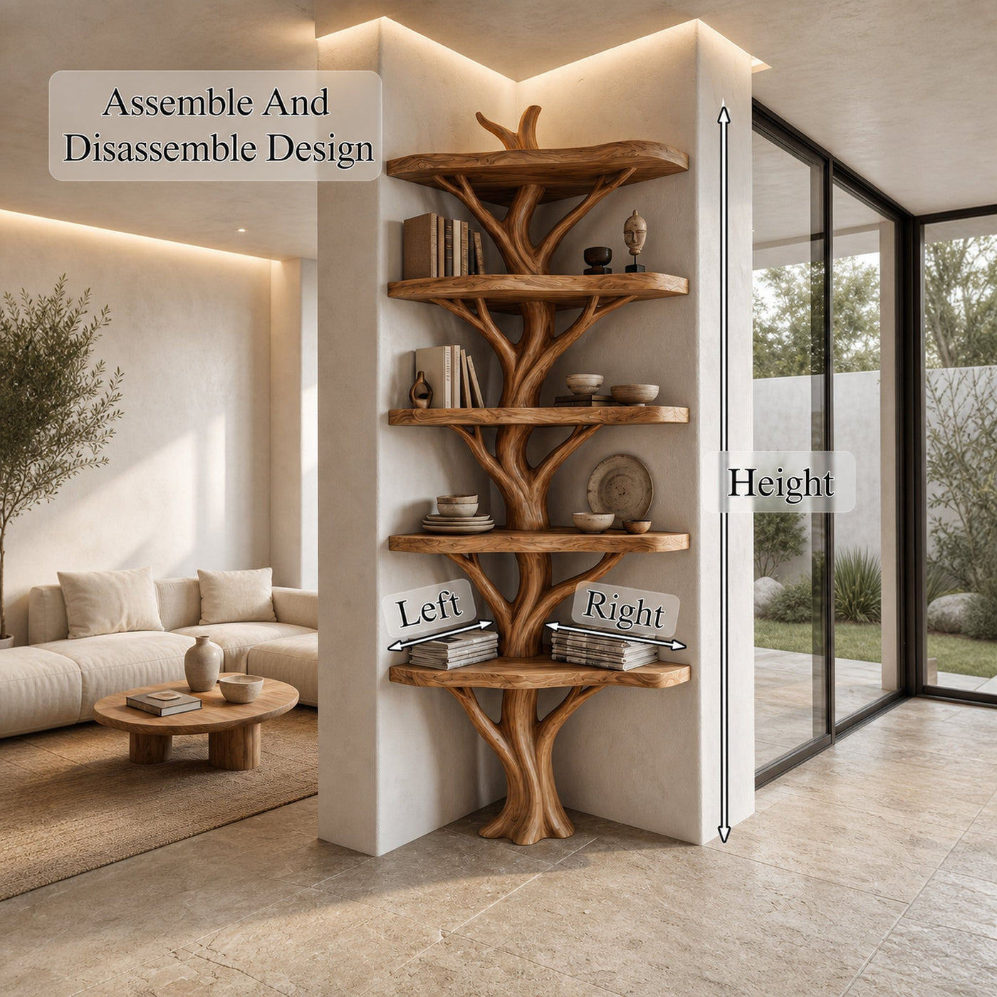 Sculptural Tree Bookshelf With Multi Tier Open Shelving For Reading Corner - product view 8