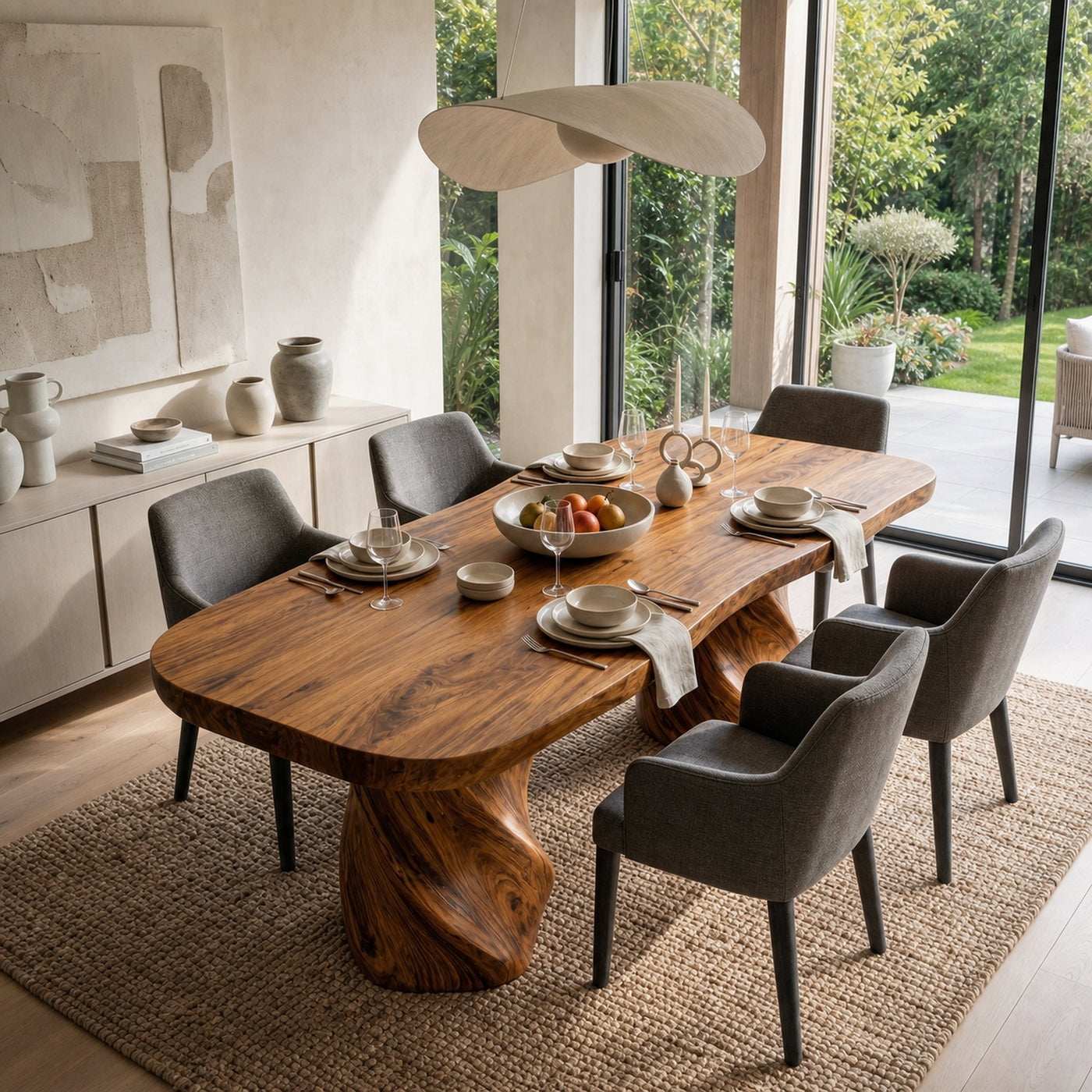 Sculptural Twisted Base Dining Table For Dining Room And Kitchen - product view 2