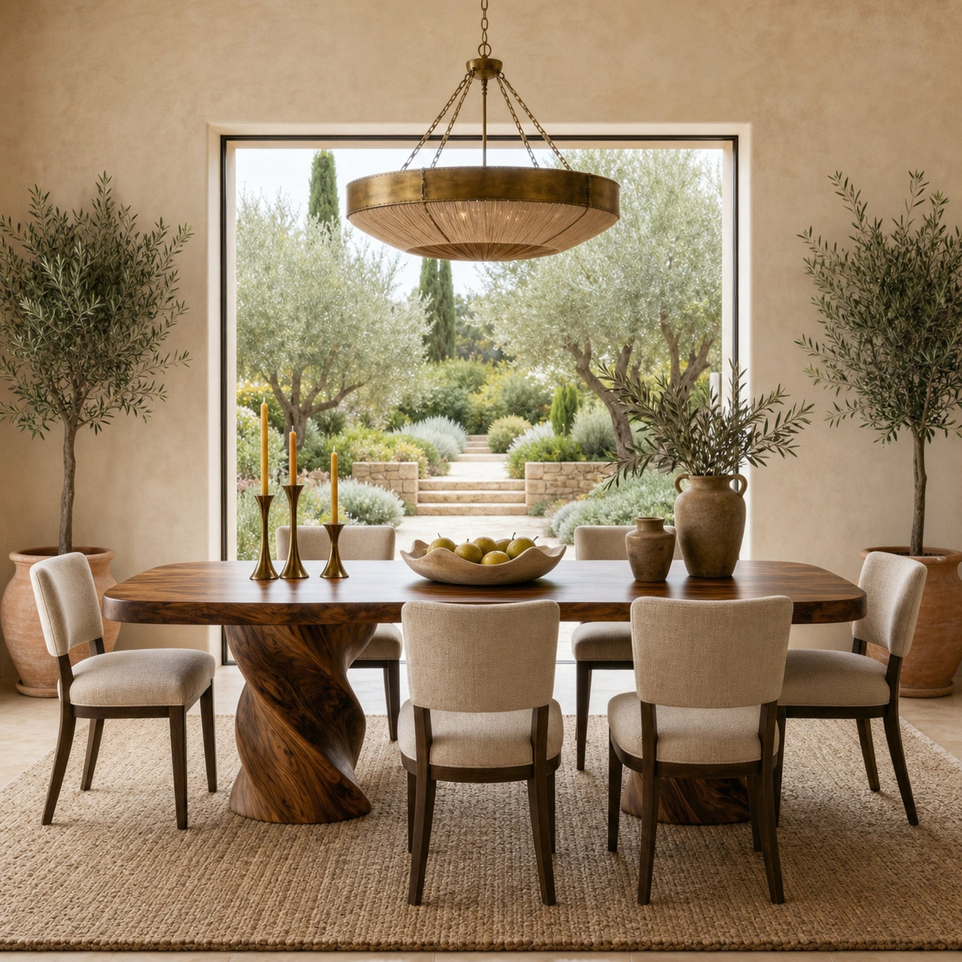 Sculptural Twisted Base Dining Table For Dining Room And Kitchen - product view 3