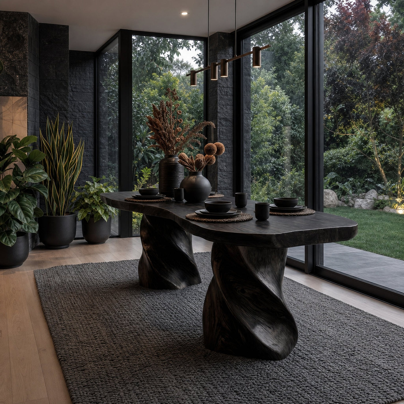 Sculptural Twisted Base Dining Table For Dining Room And Kitchen - product view 4